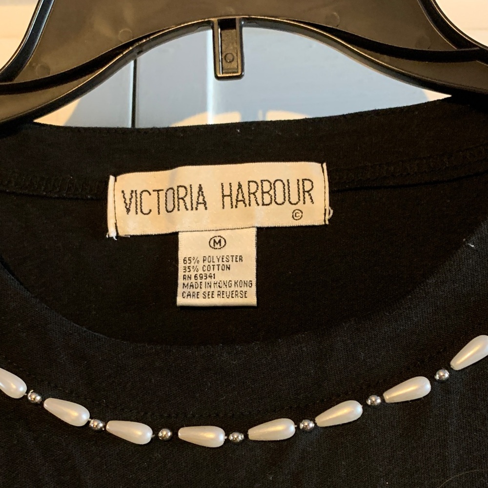 Victoria Harbour Black Embellished Women's Jersey Top - Picture 5 of 7